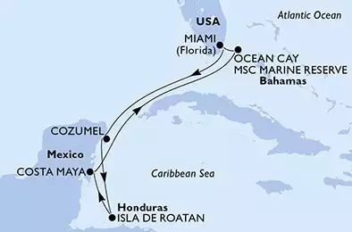 MSC MAGNIFICA - Itinerario di 7 notti partendo da MIAMI, UNITED STATES il 12/07/2024 - Miami,Cozumel,Isla de Roatan,Costa Maya,Ocean Cay,Miami