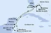 Miami,Bimini Island,Nassau,Miami,Cozumel,Isla de Roatan,Belize City,Costa Maya,Miami