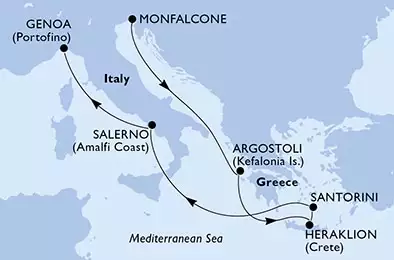 MSC OPERA - Itinerario di 7 notti partendo da MONFALCONE il 22/10/2023 - Italia, Grecia