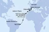 Barcelona,Malaga,Santa Cruz de Tenerife,Recife