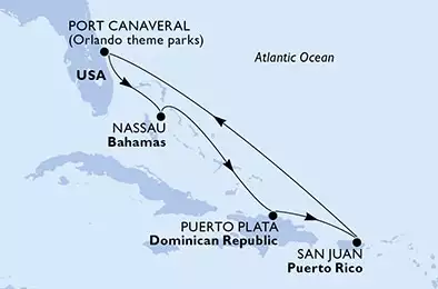USA, Bahamas, Repubblica Dominicana, Porto Rico