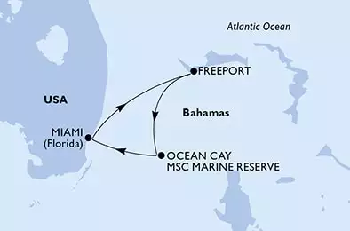 MSC DIVINA - Itinerario di 3 notti partendo da MIAMI, UNITED STATES il 28/03/2025 - Miami,Freeport,Ocean Cay,Miami
