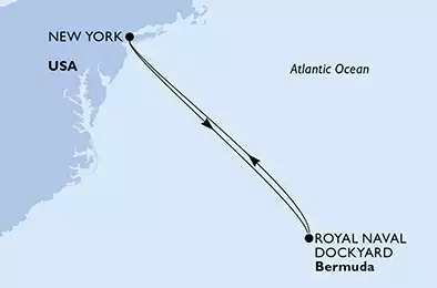 MSC MERAVIGLIA - Itinerario di 7 notti partendo da NEW YORK, UNITED STATES il 13/10/2024 - New York,King's Wharf,New York