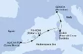 Alicante,Mahon,Olbia,Genoa