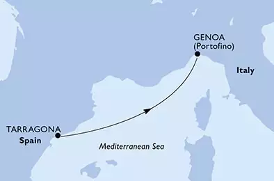 MSC FANTASIA - Itinerario di 2 notti partendo da TARRAGONA,  SPAIN il 26/10/2024 - Tarragona,Genoa