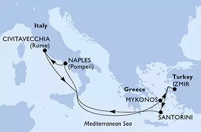 MSC DIVINA - Itinerario di 7 notti partendo da NAPOLI il 24/10/2024 - Italia, Grecia, Turchia