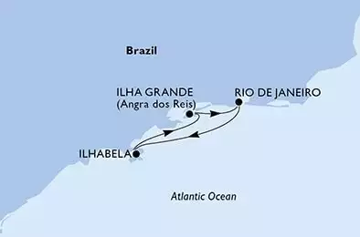 MSC ORCHESTRA  - Itinerario di 3 notti partendo da RIO DE JANEIRO, BRAZIL il 30/11/2024 - Rio de Janeiro,Ilhabela,Ilha Grande,Rio de Janeiro