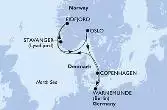 Copenhagen,Warnemunde,Stavanger,Eidfjord,Oslo,Copenhagen