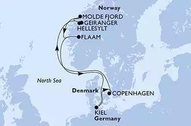 MSC EURIBIA - Itinerario di 7 notti partendo da COPENHAGEN, DENMARK il 11/05/2025 - Danimarca, Norvegia, Germania