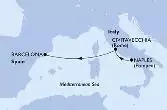 Naples,Civitavecchia,Barcelona