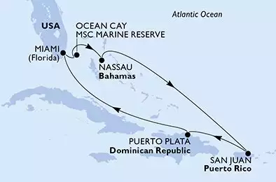 MSC SEASCAPE - Itinerario di 7 notti partendo da MIAMI, UNITED STATES il 20/04/2025 - USA, Bahamas, Porto Rico, Repubblica Dominicana
