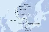 Copenhagen,Nordfjordeid,Flaam,Haugesund,Kiel