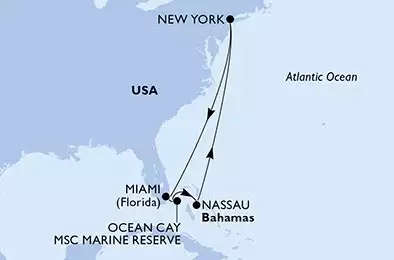 MSC MERAVIGLIA - Itinerario di 8 notti partendo da NEW YORK, UNITED STATES il 15/09/2024 - USA, Bahamas