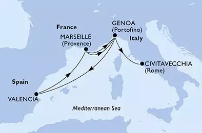 Marseille,Genoa,Valencia,Marseille,Genoa,Civitavecchia