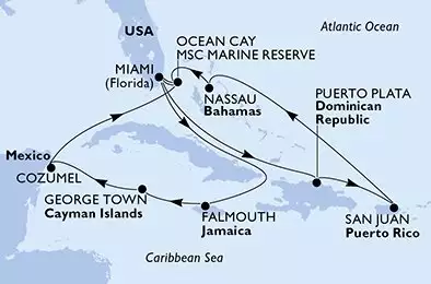 USA, Giamaica, Isole Cayman, Messico, Bahamas, Repubblica Dominicana, Porto Rico