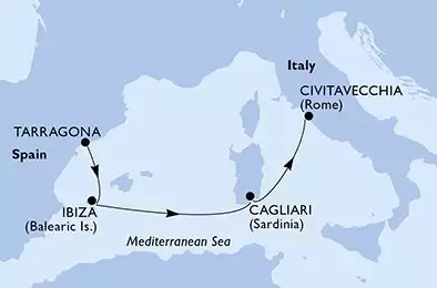 MSC MUSICA - Itinerario di 4 notti partendo da TARRAGONA SPAIN il 31/10/2024 - Spagna, Italia