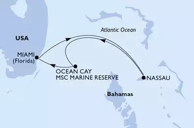 MSC SEASIDE - Itinerario di 3 notti partendo da MIAMI, UNITED STATES il 23/01/2026 - Miami,Nassau,Ocean Cay,Miami