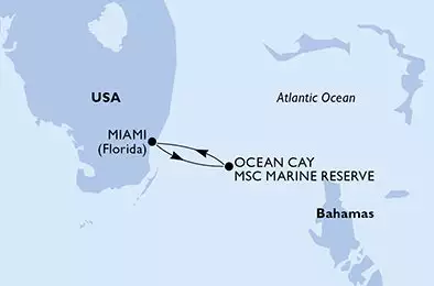 MSC SEASIDE - Itinerario di 3 notti partendo da MIAMI, UNITED STATES il 27/02/2026 - Miami,Ocean Cay,Miami