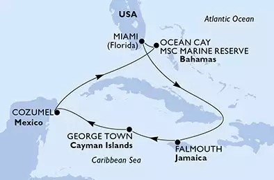 MSC SEASCAPE - Itinerario di 7 notti partendo da MIAMI, UNITED STATES il 02/11/2024 - USA, Giamaica, Isole Cayman, Messico, Bahamas