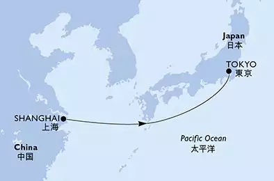 MSC BELLISSIMA - Itinerario di 4 notti partendo da SHANGHAI CINA il 07/09/2025 - Cina Continentale, Giappone
