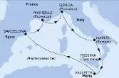 Valletta,Barcelona,Marseille,Genoa,Naples,Messina,Valletta
