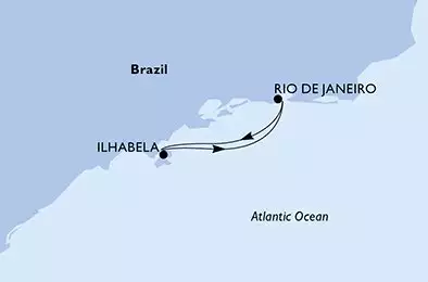 MSC ARMONIA - Itinerario di 3 notti partendo da RIO DE JANEIRO, BRAZIL il 17/12/2025 - Rio de Janeiro,Ilhabela,Rio de Janeiro