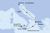 Venice-Marghera,Corfu,Siracusa,Palermo