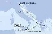 Venice-Marghera,Corfu,Siracusa,Palermo