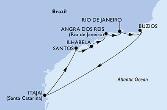 Itajai (Balneario Camboriu), Santos (Sao Paolo), Ilhabela, Angra dos Reis, Rio de Janeiro, Buzios, Itajai (Balneario Camboriu)