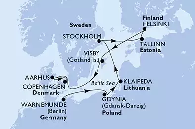 Germania, Polonia, Lituania, Svezia, Estonia, Finlandia, Danimarca