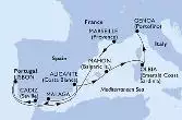 Marseille,Malaga,Cadiz,Lisbon,Alicante,Mahon,Olbia,Genoa