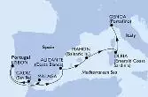 Malaga,Cadiz,Lisbon,Alicante,Mahon,Olbia,Genoa