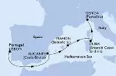 Lisbon,Alicante,Mahon,Olbia,Genoa