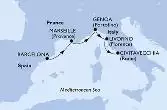 Barcelona,Marseille,Genoa,Livorno,Civitavecchia