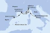 Civitavecchia,Genoa,Marseille,Genoa,Marseille,Barcelona