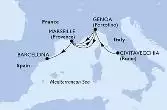 Civitavecchia,Genoa,Marseille,Genoa,Marseille,Barcelona