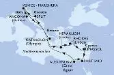 Ancona,Venice-Marghera,Katakolon,Heraklion,Rhodes,Limassol,Port Said,Alexandria,Split,Venice-Marghera