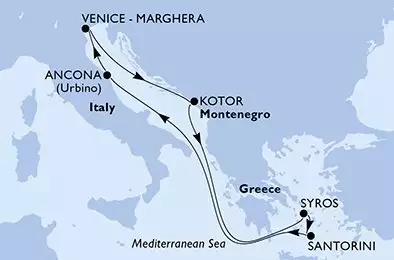 MSC LIRICA - Itinerario di 7 notti partendo da ANCONA il 15/08/2025 - Italia, Grecia