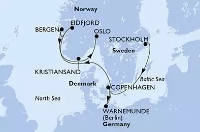MSC MAGNIFICA - Itinerario di 8 notti partendo da STOCKHOLM, SWEDEN il 06/08/2026 - Svezia, Danimarca, Germania, Norvegia