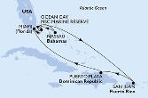 Miami,Nassau,Ocean Cay,Miami,Ocean Cay,San Juan,Puerto Plata,Miami