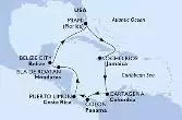 Miami,Ocho Rios,Cartagena,Colon,Puerto Limon,Isla de Roatan,Belize City,Miami