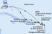 Miami,Charlotte Amalie,Basseterre,Philipsburg,St John s,San Juan,Puerto Plata,Miami