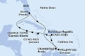 Miami,Willemstad,Oranjestad,Cabo Rojo,Ocho Rios,George Town,Miami