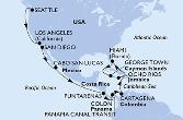 Seattle,Los Angeles,San Diego,Cabo San Lucas,Puntarenas,BLB-Panam Canal,CTB-Panama Canal,Colon,Cartagena,Miami,George Town,Ocho Rios,Miami