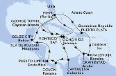 Miami,Montego Bay,Cartagena,Colon,Puerto Limon,Isla de Roatan,Belize City,Miami,George Town,Ocho Rios,Oranjestad,Kralendijk,Puerto Plata,Miami