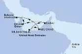 Dubai,Sir Bani Yas,Abu Dhabi,Bahrain,Doha,Dubai