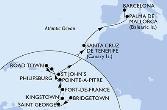 Bridgetown,Saint George,Kingstown,Fort de France,Pointe-a-Pitre,Philipsburg,Road Town,St John s,Santa Cruz de Tenerife,Palma de Mallorca,Barcelona