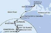 Marseille,Barcelona,Las Palmas de G.Canaria,Philipsburg,Basseterre,Roseau,Bridgetown,Saint George,Kingstown,Fort de France