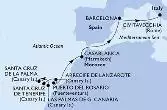 Las Palmas de G.Canaria,Santa Cruz de La Palma,Santa Cruz de Tenerife,Arrecife de Lanzarote,Puerto del Rosario,Casablanca,Barcelona,Civitavecchia