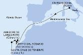 Civitavecchia,Puerto del Rosario,Arrecife de Lanzarote,Santa Cruz de Tenerife